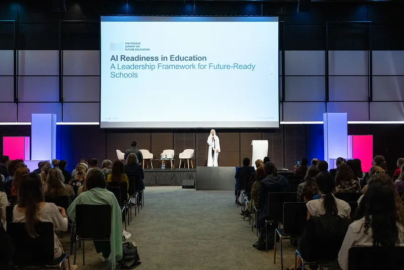 The main hall during a talk on AI readiness in education