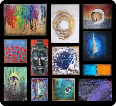 A selection of April Popko&rsquo;s paintings
